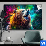 Spannbild Baer In Neonfarben Querformat Produktvorschau mit dem Bild Bär in Neonfarben im Format Querformat.
