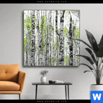 Spannbild Birkenwald Quadrat Produktvorschau mit dem Bild Birkenwald im Format Quadrat.