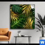 Spannbild Blaetter Gold Gruen Quadrat Produktvorschau mit dem Bild Blätter Gold Grün im Format Quadrat.