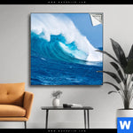 Spannbild Blaue Welle Im Meer Quadrat Produktvorschau mit dem Bild Blaue Welle im Meer im Format Quadrat.