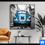 Spannbild Blauer Oldtimer Quadrat Produktvorschau mit dem Bild Blauer Oldtimer im Format Quadrat.