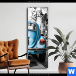 Spannbild Blauer Oldtimer Schmal Produktvorschau mit dem Bild Blauer Oldtimer im Format Schmal.