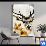 Spannbild Bluetenpracht Trifft Geweih Hochformat Produktvorschau mit dem Bild Blütenpracht trifft Geweih im Format Hochformat.