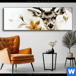 Spannbild Bluetenpracht Trifft Geweih Panorama Produktvorschau mit dem Bild Blütenpracht trifft Geweih im Format Panorama.