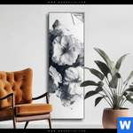 Spannbild Blumen Im Schwarzen Farbnebel Schmal Produktvorschau mit dem Bild Blumen im schwarzen Farbnebel im Format Schmal.