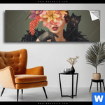 Spannbild Blumenportrait Einer Frau Panorama Produktvorschau mit dem Bild Blumenportrait einer Frau im Format Panorama.