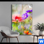 Spannbild Blumenwiese Mit Schmetterlingen Hochformat Produktvorschau mit dem Bild Blumenwiese mit Schmetterlingen im Format Hochformat.