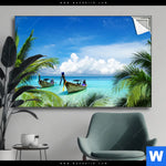 Spannbild Boote Im Tropischen Meer Querformat Produktvorschau mit dem Bild Boote im tropischen Meer im Format Querformat.