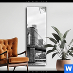 Spannbild Brooklyn Bridge Schwarzweiss Schmal Produktvorschau mit dem Bild Brooklyn Bridge Schwarzweiß im Format Schmal.