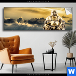 Spannbild Buddha Bei Sonnenaufgang Panorama Produktvorschau mit dem Bild Buddha bei Sonnenaufgang im Format Panorama.