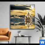 Spannbild Buddha Bei Sonnenaufgang Quadrat Produktvorschau mit dem Bild Buddha bei Sonnenaufgang im Format Quadrat.