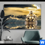 Spannbild Buddha Bei Sonnenaufgang Querformat Produktvorschau mit dem Bild Buddha bei Sonnenaufgang im Format Querformat.