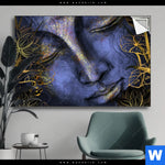 Spannbild Buddha In Gold Blau Querformat Produktvorschau mit dem Bild Buddha in Gold & Blau im Format Querformat.