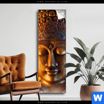 Spannbild Buddha Kopf Seerose Schmal Produktvorschau mit dem Bild Buddha Kopf & Seerose im Format Schmal.