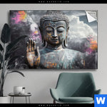 Spannbild Buddha Kosmische Gelassenheit Querformat Produktvorschau mit dem Bild Buddha - Kosmische Gelassenheit im Format Querformat.