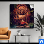 Spannbild Buddha Lotusbluete Quadrat Produktvorschau mit dem Bild Buddha & Lotusblüte im Format Quadrat.