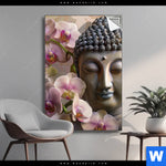 Spannbild Buddha Orchideen Hochformat Produktvorschau mit dem Bild Buddha & Orchideen im Format Hochformat.
