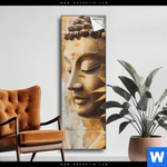 Spannbild Buddha Statue Im Goldenen Bambus Schmal Produktvorschau mit dem Bild Buddha-Statue im goldenen Bambus im Format Schmal.