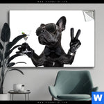 Spannbild Bulldogge Mit Martini Querformat Produktvorschau mit dem Bild Bulldogge mit Martini im Format Querformat.