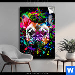 Spannbild Bunte Bulldogge Schwarz Hochformat Produktvorschau mit dem Bild Bunte Bulldogge Schwarz im Format Hochformat.