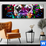 Spannbild Bunte Bulldogge Schwarz Panorama Produktvorschau mit dem Bild Bunte Bulldogge Schwarz im Format Panorama.