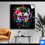 Spannbild Bunte Bulldogge Schwarz Quadrat Produktvorschau mit dem Bild Bunte Bulldogge Schwarz im Format Quadrat.