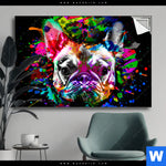 Spannbild Bunte Bulldogge Schwarz Querformat Produktvorschau mit dem Bild Bunte Bulldogge Schwarz im Format Querformat.