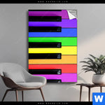 Spannbild Bunte Klaviertasten Hochformat Produktvorschau mit dem Bild Bunte Klaviertasten im Format Hochformat.