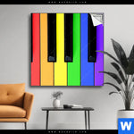 Spannbild Bunte Klaviertasten Quadrat Produktvorschau mit dem Bild Bunte Klaviertasten im Format Quadrat.