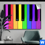 Spannbild Bunte Klaviertasten Querformat Produktvorschau mit dem Bild Bunte Klaviertasten im Format Querformat.