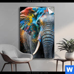 Spannbild Bunter Elefant Hochformat Produktvorschau mit dem Bild Bunter Elefant im Format Hochformat.