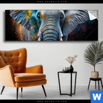 Spannbild Bunter Elefant Panorama Produktvorschau mit dem Bild Bunter Elefant im Format Panorama.