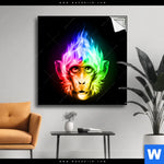 Spannbild Bunter Feuer Affe Quadrat Produktvorschau mit dem Bild Bunter Feuer-Affe im Format Quadrat.