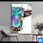 Spannbild Bunter Stierkopf Hochformat Produktvorschau mit dem Bild Bunter Stierkopf im Format Hochformat.