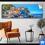 Spannbild Buntes Dorf Manarola Panorama Produktvorschau mit dem Bild Buntes Dorf Manarola im Format Panorama.