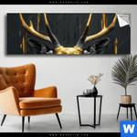 Spannbild Edler Hirsch In Fokus Panorama Produktvorschau mit dem Bild Edler Hirsch in Fokus im Format Panorama.