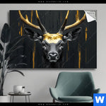 Spannbild Edler Hirsch In Fokus Querformat Produktvorschau mit dem Bild Edler Hirsch in Fokus im Format Querformat.