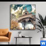 Spannbild Eifelturm In Paris Quadrat Produktvorschau mit dem Bild Eifelturm in Paris im Format Quadrat.