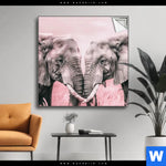 Spannbild Elefanten Harmonie In Pastell Quadrat Produktvorschau mit dem Bild Elefanten - Harmonie in Pastell im Format Quadrat.