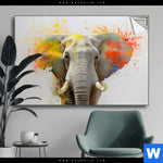 Spannbild Farbenexplosion Mit Elefant Querformat Produktvorschau mit dem Bild Farbenexplosion mit Elefant im Format Querformat.