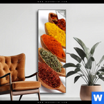 Spannbild Farbige Gewuerze Auf Holzloeffel Schmal Produktvorschau mit dem Bild Farbige Gewürze auf Holzlöffel im Format Schmal.