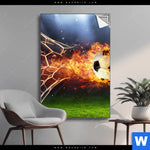 Spannbild Feuriger Fussball Hochformat Produktvorschau mit dem Bild Feuriger Fussball im Format Hochformat.