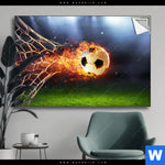 Spannbild Feuriger Fussball Querformat Produktvorschau mit dem Bild Feuriger Fussball im Format Querformat.