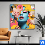 Spannbild Florales Frauenportraet Erika Quadrat Produktvorschau mit dem Bild Florales Frauenporträt - Erika im Format Quadrat.