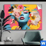 Spannbild Florales Frauenportraet Erika Querformat Produktvorschau mit dem Bild Florales Frauenporträt - Erika im Format Querformat.