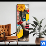 Spannbild Florales Frauenportraet Fiona Schmal Produktvorschau mit dem Bild Florales Frauenporträt - Fiona im Format Schmal.