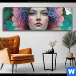 Spannbild Florales Frauenportraet Miona Panorama Produktvorschau mit dem Bild Florales Frauenporträt - Miona im Format Panorama.