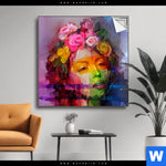 Spannbild Florales Frauenportraet Rosalie Quadrat Produktvorschau mit dem Bild Florales Frauenporträt - Rosalie im Format Quadrat.