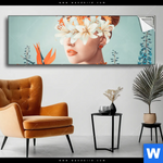 Spannbild Florales Frauenportraet Viola Panorama Produktvorschau mit dem Bild Florales Frauenporträt - Viola im Format Panorama.