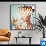 Spannbild Florales Frauenportraet Viola Quadrat Produktvorschau mit dem Bild Florales Frauenporträt - Viola im Format Quadrat.